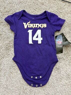 NFL Minnesota Vikings Purple Baby One-Piece with White 14